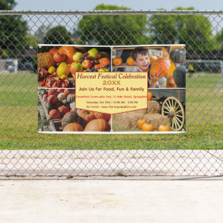 Custom Harvest Festival Celebration Banner