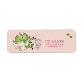 Custom Hatching Dino & Duckling Return Address Etiket (Voorkant)