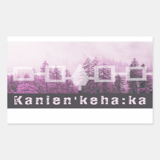 Custom Haudenosaunee Misty Forest Vlag Rechthoekige Sticker