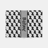 Custom Havanese Dog Silhouette Fleece Deken (Voorkant (Horizontaal))