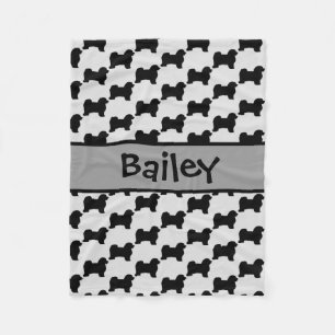 Custom Havanese Dog Silhouette Fleece Deken