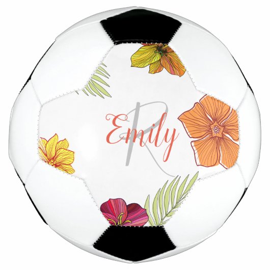 Custom Hawaiian Aloha Floral Voetbal (Voorkant)