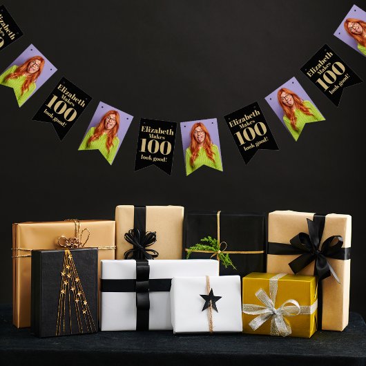 Custom Head Funny Face Gepersonaliseerde Verjaarda Vlaggetjes