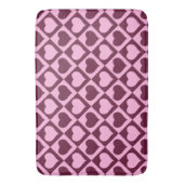 Custom Heart Checkerboard Pattern Bordeaux Pink - Badmat (Voorkant Verticaal)