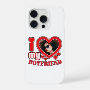 Custom Heart Foto Ik hou van mijn vriendje iPhone 15 Pro Hoesje