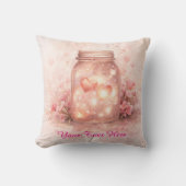 Custom Heart Jar Square Pillow Kussen (Voorkant)