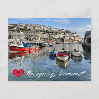 Custom Heart Mevagissey Fish Landing Quay Cornwall Feestdagenkaart