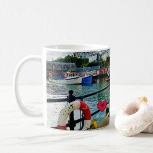 Custom Heart Mevagissey Harbour Lifebuoy Cornwall Koffiemok