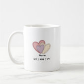 Custom Heart Mug with Name  Date (Gauche)