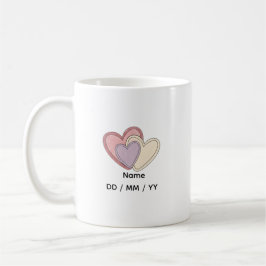 Custom Heart Mug with Name Date Koffiemok