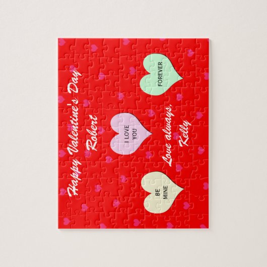 Custom Heart Valentijn Jigsaw Puzzel Gift in Tin (Verticaal)