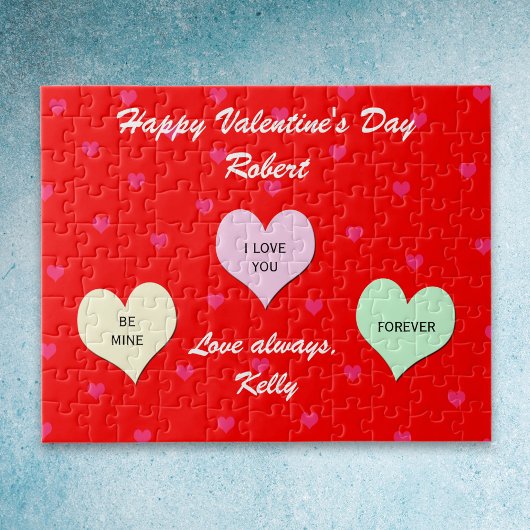 Custom Heart Valentijn Jigsaw Puzzel Gift in Tin