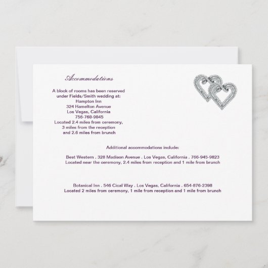 Custom Hearts Lavender Ribbon Enclosure Kaart (Voorkant)