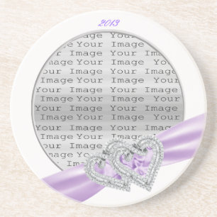 Custom Hearts Lavender Ribbon Onderzetter