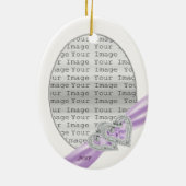 Custom Hearts Lavender Ribbon Ornament (Achterkant)