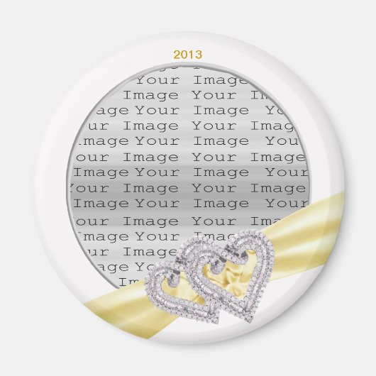 Custom Hearts Lemon Ribbon Magnet Magneet (Voorkant)