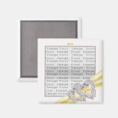 Custom Hearts Lemon Ribbon Magnet Magneet (Voorkant / Achterkant)