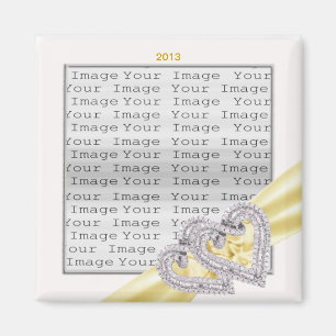 Custom Hearts Lemon Ribbon Magnet Magneet