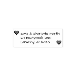 Custom Hearts Paar Bruiloft retouradres Zelfinktende Stempel
