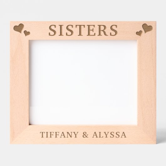 Custom Hearts Sisters Gegraveerde Lijstjes (Voorkant)