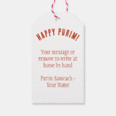 Custom Hebrew Venachafoch-hu Purim Mishloach Manot Cadeaulabel (Achterkant)