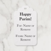 Custom Hebrew Venachafoch-hu Purim Mishloach Manot Cadeaulabels (Achterkant)