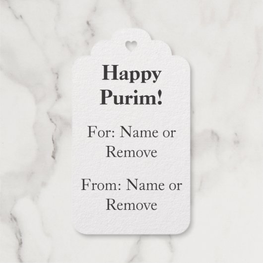 Custom Hebrew Venachafoch-hu Purim Mishloach Manot Cadeaulabels (Achterkant)