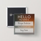Custom HELLO Mon Nom Pronouns Est Un Badge (Devant & derrière)