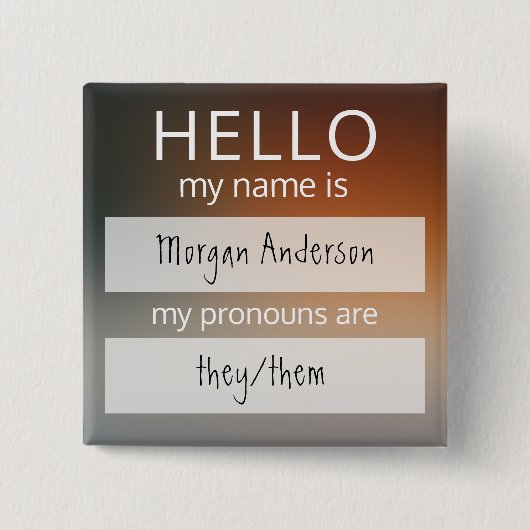 Custom HELLO Mon Nom Pronouns Est Un Badge (Devant)