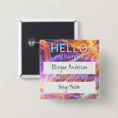 Custom HELLO Mon Nom Pronouns Est Un Badge (Devant & derrière)