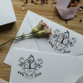 Custom Heraldic Crest Monogram Rubberstempel