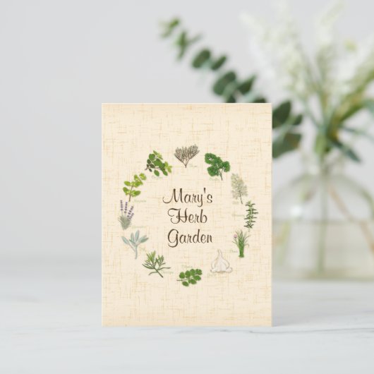 Custom Herb Garden Briefkaart (Staand voorkant)