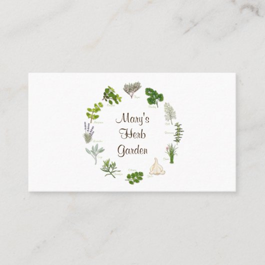 Custom Herb Garden Visitekaartje (Voorkant)