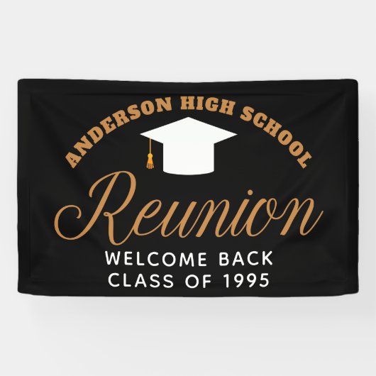 Custom High School Reunion Party Welkom Spandoek (Horizontaal)