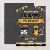Custom Hockey Sports Birthday Invitation (Devant / Derrière)