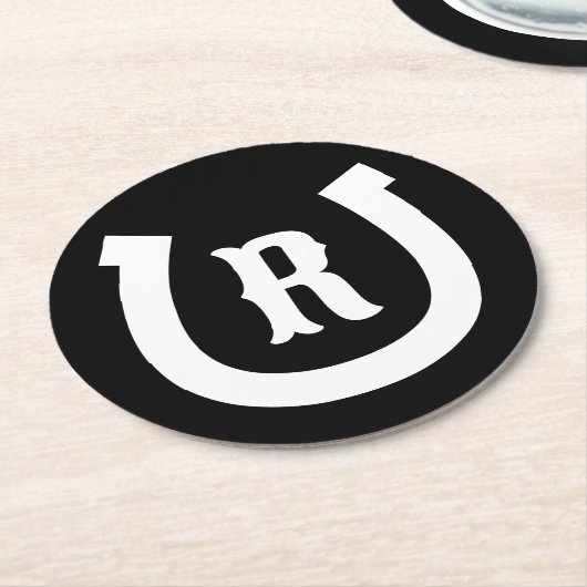 Custom hoefijzer monogram drink onderzetters (Gebogen)