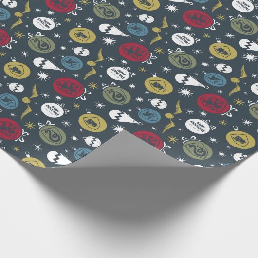 Custom Holiday HOGWARTS™ House Bauble Pattern Cadeaupapier (Hoek)