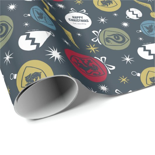 Custom Holiday HOGWARTS™ House Bauble Pattern Cadeaupapier (Rol Hoek)
