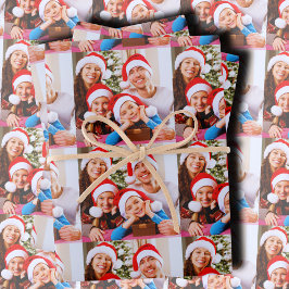 Custom Holiday Photo Collage Inpakpapier Vel