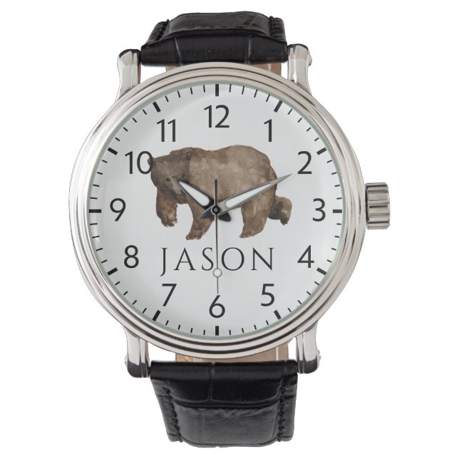 Custom Holiday Watch for Hunter Man | Bear Design Horloge (Voorkant)