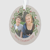 Custom Holly Elegant Family Photo Ornament (voorkant)