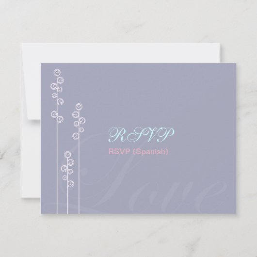 ::custom : Hollyhock & Ampersand Carte RSVP biling (Dos)