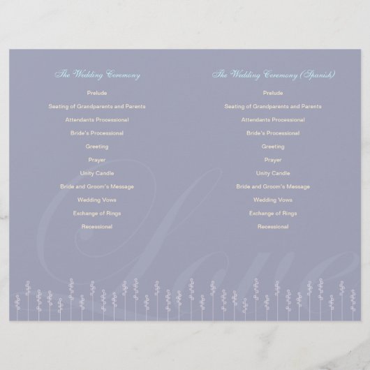 ::custom : Hollyhock & Ampersand Wedding Programme (Dos)