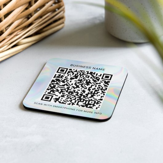 Custom Holographic QR Code Business Services Vierkante Kartonnen Onderzetter