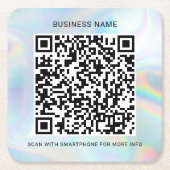 Custom Holographic QR Code Business Services Vierkante Kartonnen Onderzetter (Voorkant)