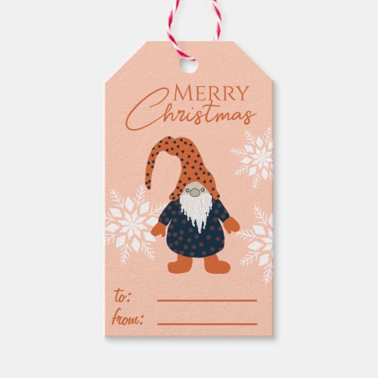 Custom Holyday Christmas  Gnomes Name Cadeaulabel (Voorkant)