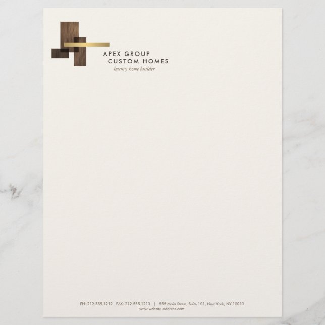 Custom Home Builder Logo Ivory Briefhoofd (Voorkant)