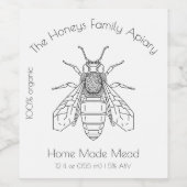 Custom Home Gebrouwen Honing Wijn Label Wijn Etiket (Enkel label)