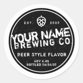 Custom Homebrew Flessenlabels - Voeg je eigen woor Ronde Sticker