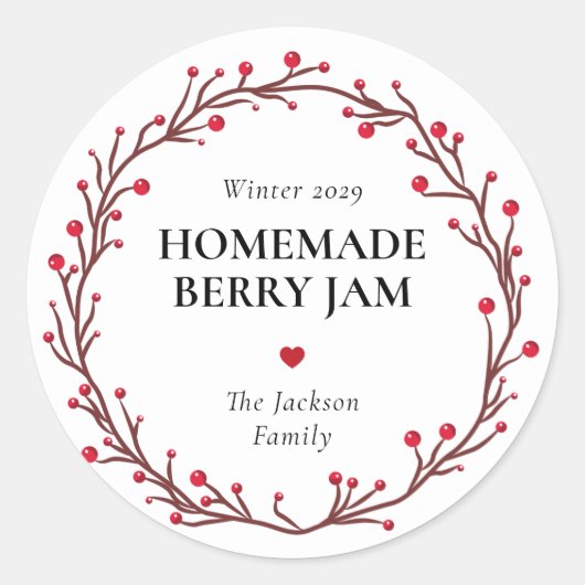 Custom Homemade Holiday Jam Label (Voorkant)